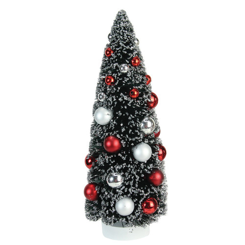 12.5" Red and Silver Sisal Pine Artificial Christmas Tree