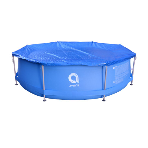 14.25' Apertured Round Steel Frame Swimming Pool Cover with Rope Ties
