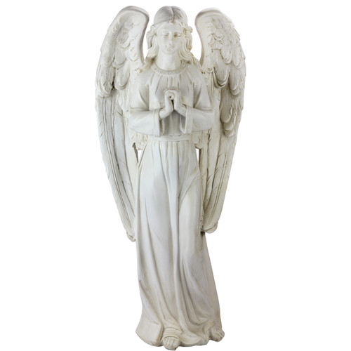 27" Standing Ivory Praying Angel Religious Outdoor Decorative Garden Statue