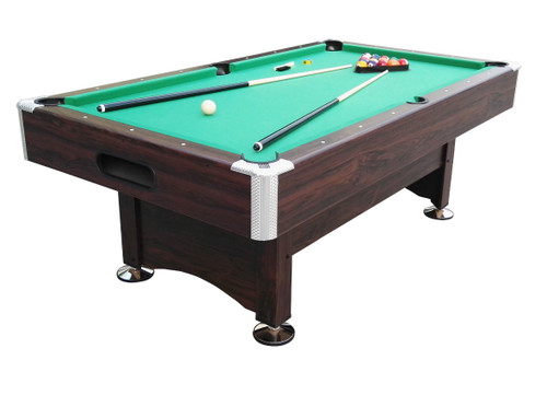 8' x 4.3' Brown and Green Billiard and Pool Game Table