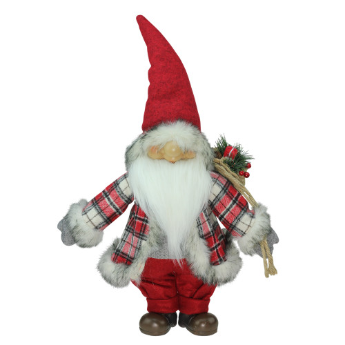 21" Red and Gray "Merry Matthew" Gnome Christmas Tabletop Decoration