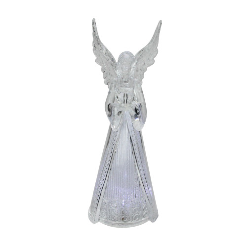 8.5" LED Lighted Sparkling Angel with Heart Christmas Decoration
