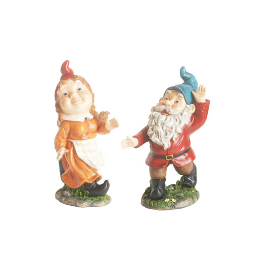 10.5" Cheerfully Dancing Boy Forest Gnome Outdoor Patio Garden Statue