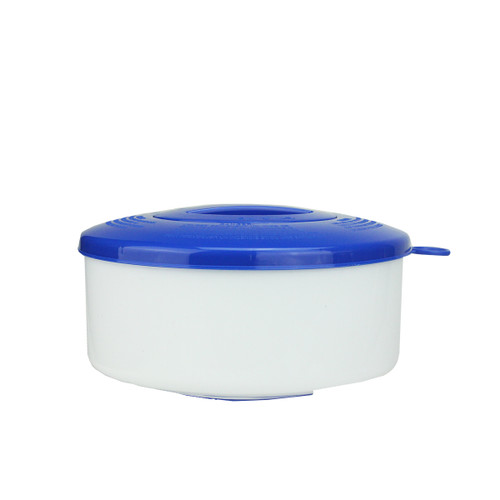 7" Blue and White Floating Swimming Pool Chlorine Dispenser with Collapsible Base