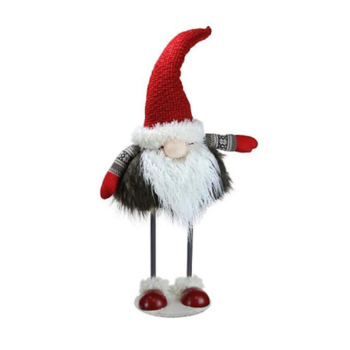 26.5" Red and White Bouncy Santa Gnome Tabletop Christmas Figure