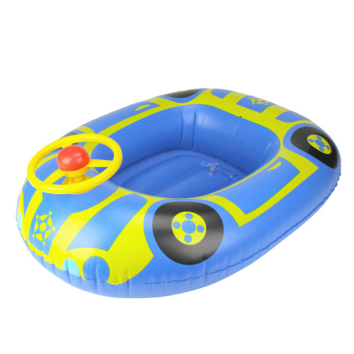 Inflatable Blue and Yellow Car Swimming Pool Baby Float, 27-Inch
