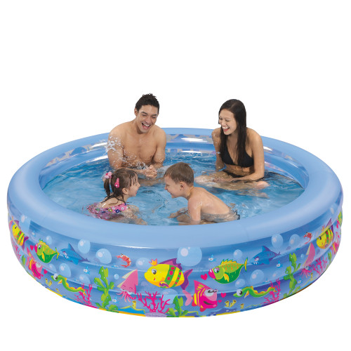 73" Blue and Green Round Inflatable Children's Swimming Pool