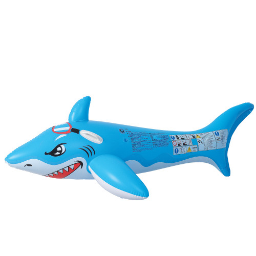 Inflatable Blue and White Shark Children Pool Float, 71-Inch