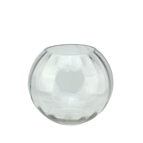 8.75" Clear Transparent Contemporary Segmented Round Glass Bowl