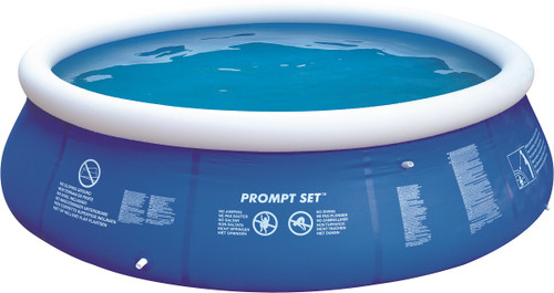 12' Blue and White Inflatable Above Ground Prompt Set Swimming Pool