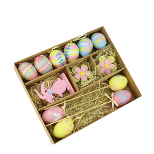 Club Pack of 13 Pastel Pink and Yellow Painted Floral Easter Spring Decor 10"