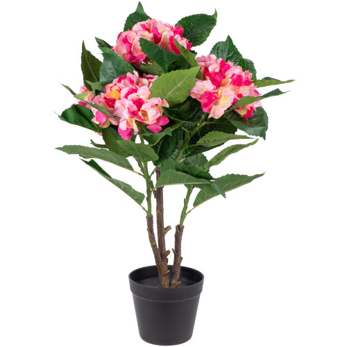 25" Pink Artificial Potted Hydrangea Plant