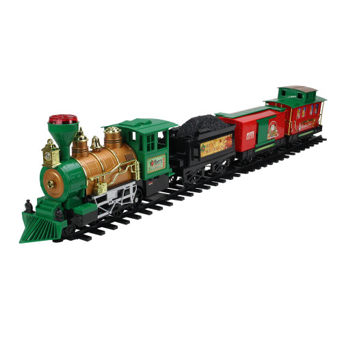 20-Piece Battery Operated Lighted & Animated Christmas Express Train Set with Sound