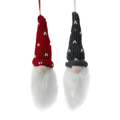 Set of 2 Christmas Santa Gnome Heads with Hat Ornaments 8" | Northlight ...