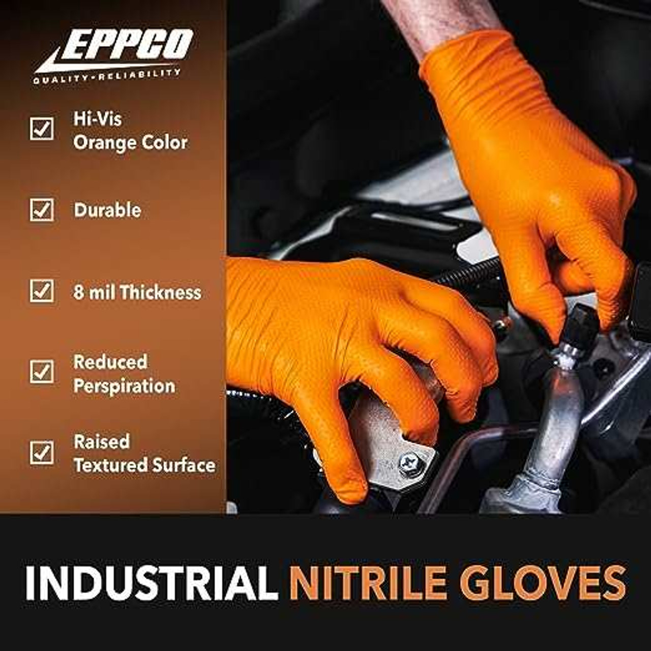 Tiger Grip Orange Gloves 7 Mil (8845) - General Air Service