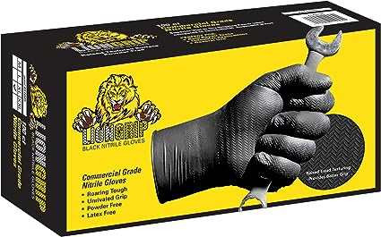 Eppco EPP-110 Commercial Grade Nitrile Gloves, Black State Safety