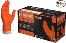 GLOVEWORKS HD Industrial Orange Nitrile Gloves