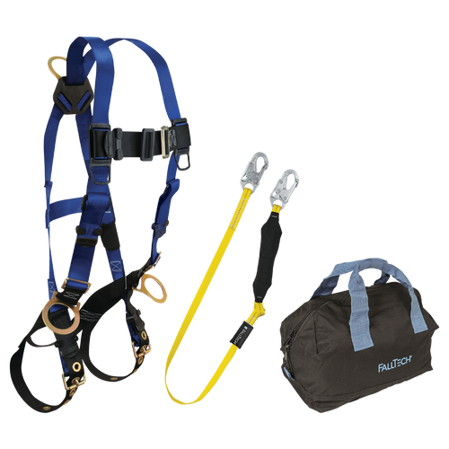FallTech KIT186LT6P Harness and Lanyard 3-pc Kit Including Medium Storage Bag (7018
