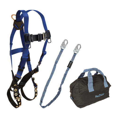 FallTech KIT162596P Harness and Lanyard 3-pc Kit Including Medium Storage Bag (7016