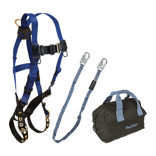 FallTech KIT162596P Harness and Lanyard 3-pc Kit Including Medium Storage Bag (7016 KIT162596P