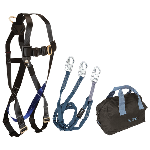 FallTech KIT0759Y6P Harness and Lanyard 3-pc Kit Including Medium storage bag (7007