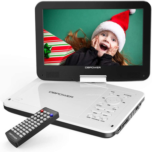 DBPOWER 10" Swivel Display Screen, 12" Portable DVD Player with 5-Hour Rechargeable Battery