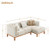 75*50" Modern Sectional Sofa,Rustic L-shaped Couch Set with 3 Free Pillows,4-seat Linen Fabric Indoor Furniture with Chaise Lounge for Living Room, Apartment, Office