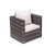 Outdoor garden garden furniture 4-piece brown PE wicker combination upholstered sofa set