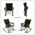 Oversized Rocking Camping Chair, Outdoor Luxury Padded Recliner, Folding Lawn Chair with Pocket, 300 LBS Heavy Duty for Picnic/Lounge/Patio, Portable Camp Rocker Chairs