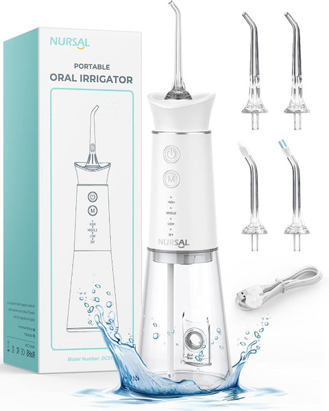 Water Dental Flosser Cordless with Magnetic Charging for Teeth Cleaning, Nursal 7 Clean Settings Portable Rechargeable Oral Irrigator, IPX8 Waterproof Water Dental Picks for Home Travel