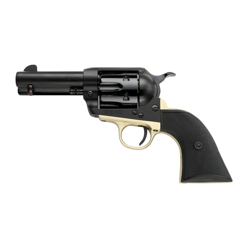 Pietta PFI38ALLOYBR312CB 38 Super 6 Shot 10rd Shot 3.50" Matte Black Alloy Steel Frame w/Brass Backstrap