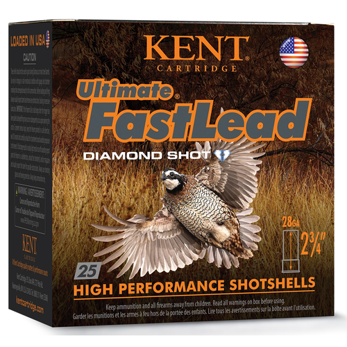 Kent Cartridge K28UFL247.5 Ultimate Fast Lead 28Gauge 2.75" 7/8oz 7.5Shot 25 Per Box/10 Case