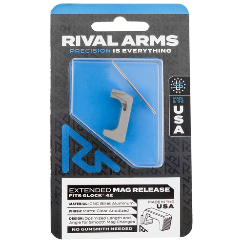 Rival Arms RA72S001D Magazine Release Extended Dark Gray Aluminum for Sig P320