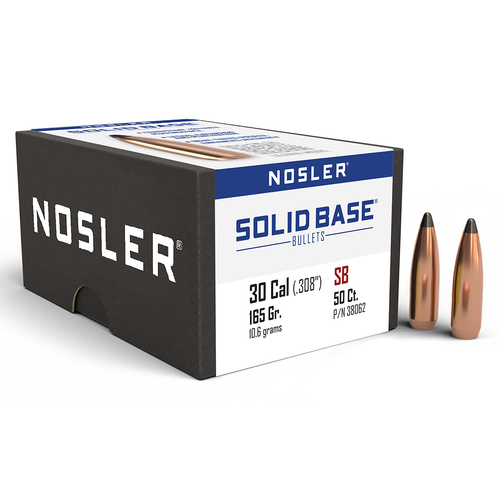 Nosler 38062 Solid Base 30Cal 165gr Soft Point 50CT