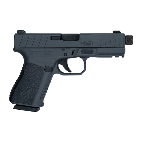 TriStar 85782 Apoc Pro 9mm Luger 15+1 4.50" Black Threaded Barrel, Sniper Gray Cerakote Steel Optic Ready