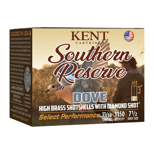 Kent Cartridge K4103SR197.5 Southern Reserve Dove 410 Gauge 3" 11/16oz 7.5 Shot 25 Per Box