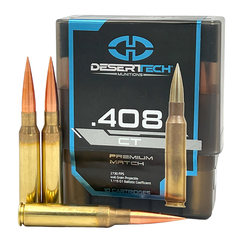 Desert Tech DTM408400BX Premium Match 408CheyTac 446gr Boat Tail Hollow Point 10 Per Box