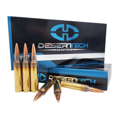 Desert Tech DTM338300BX Premium Match 338LM 300gr Boat Tail Hollow Point 20 Per Box