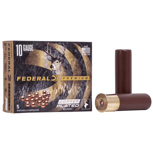 Federal P108F00 Premium Buckshot 10 Gauge 3.50" 18 Pellets 2 1/4 oz 00 Buck Shot 5 Per Box