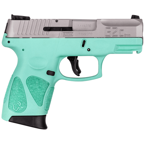 Taurus G2C 9mm Sub-Compact Pistol with Cyan Frame and Stainless Slide