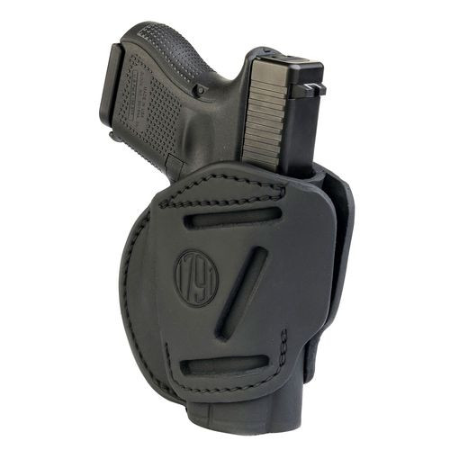 1791 Gunleather 3WH3SBLA 3-Way IWB/OWB Size 03 Stealth Black Leather Belt Loop Compatible w/ Glock 26 Compatible w/ Ruger LC9 Compatible w/ S&W M&P Shield Ambidextrous Hand