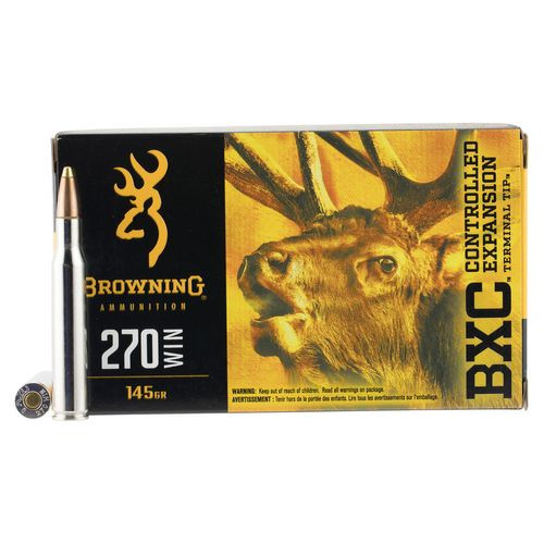 Browning Ammo B192202701 BXC 270 Winchester 145 GR Terminal Tip 20 Bx/ 10 Cs