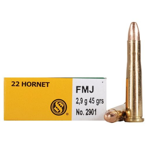 Sellier & Bellot .22 Hornet Ammunition 20 Rounds, FMJ, 45 Grains