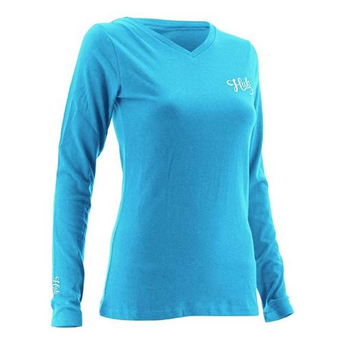 Huk Women's Logo Long Sleeve Tahiti Blue
