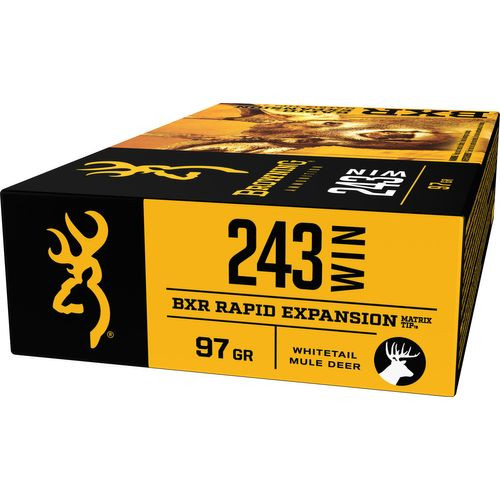 Browning Ammo B192102431 BXR  
243 Winchester 97 GR Matrix Tip 20 Bx/ 10 Cs