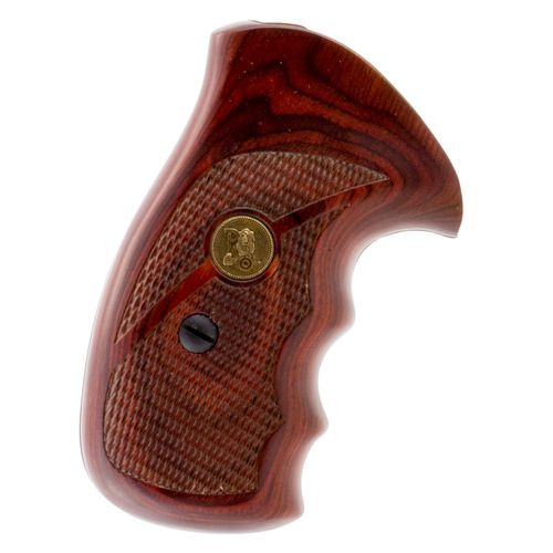 Pachmayr 63020 Renegade Laminate Revolver Grip Panels S&amp;W K/L Frame Round Butt Checkered Wood Laminate Rosewood