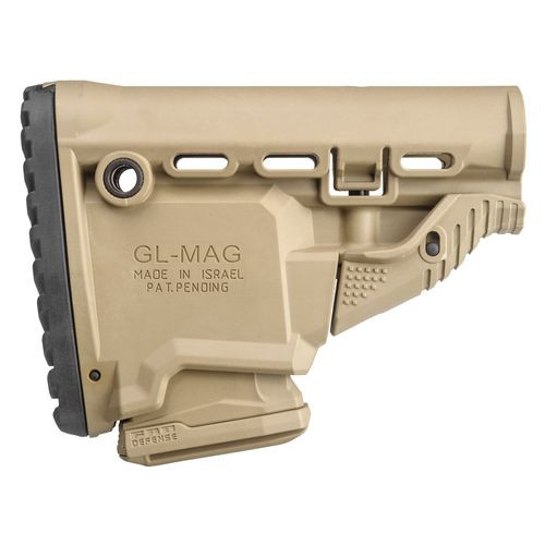 FAB DEFENSE FX-GLMAGT GL-Mag M4 Rifle Survival Buttstock with Built-In Mag Carrier Polymer FDE