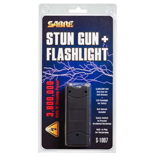 Sabre S1007BK 3.8 Million Volt Stun Gun/Flashlight Portable 2.35 lbs   Black