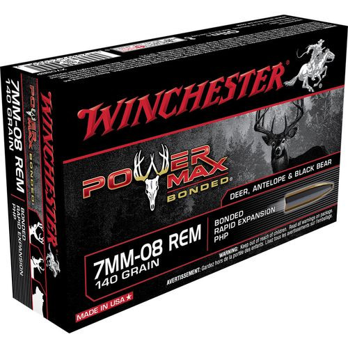 Winchester Ammo X708BP Power Max Bonded  7mm-08 Rem 140 gr Protected Hollow Point 20 Bx/ 10 Cs