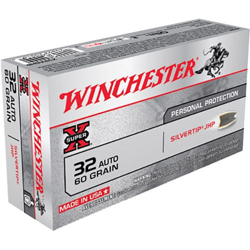 Winchester Ammo X32ASHP Super-X  32 ACP 60 gr Silvertip Hollow Point 50 Bx/ 10 Cs